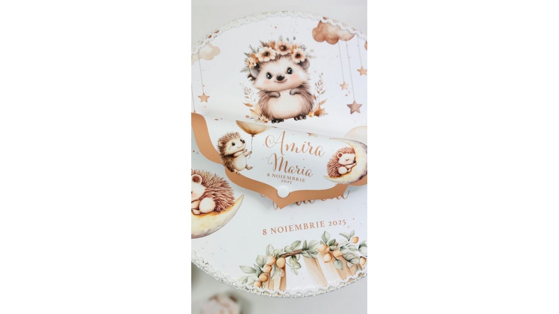 Trusou botez fetita Arici Pogonici cu flori de toamna 5